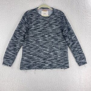 Anthropologie Koto Black Heathered Pullover Shirt Womens Long Sleeve Size Medium